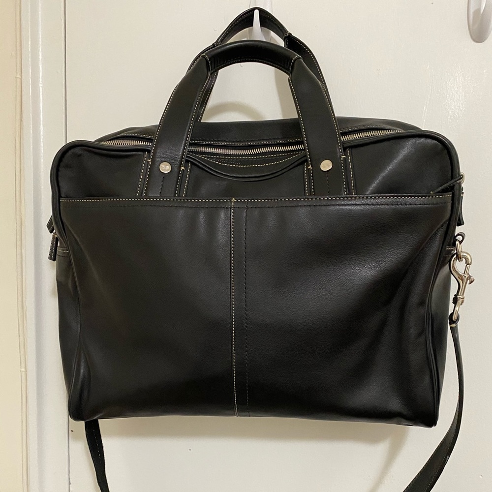 Coach Black Leather Travel Bag Suitcase Briefcase